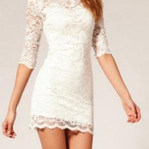 Sexy Sweet Slim Lace Hollow Dress For Women